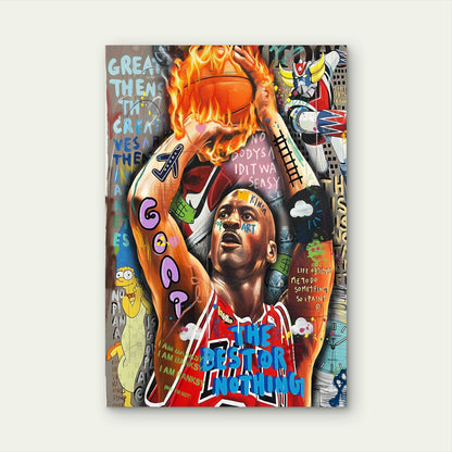 Dynamic Sports Graffiti Textured 60x90cm Metal Print Ready to Hang - Bella Home Decor