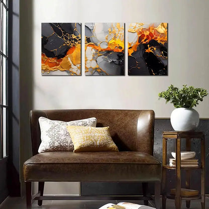 3pcs Abstract Pictures Metal Print Ready to Hang Art - Bella Home Decor