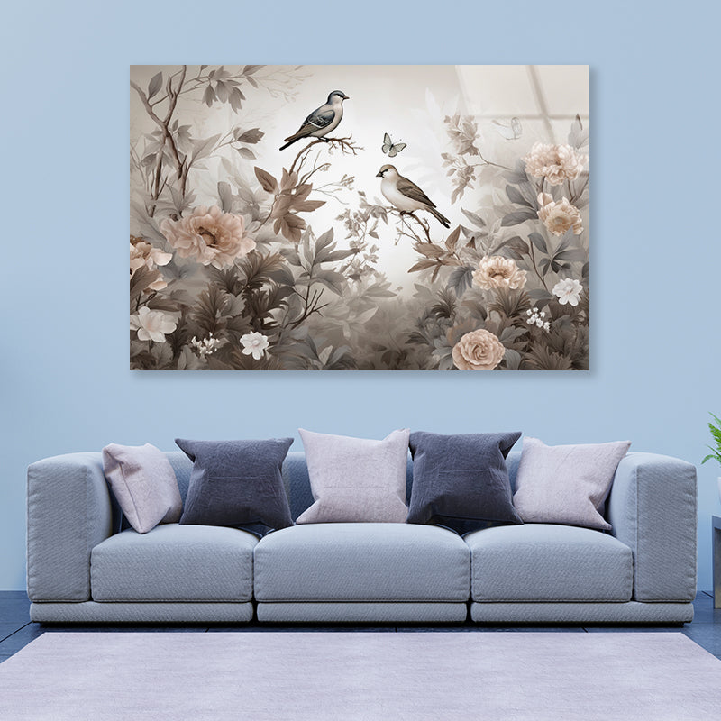 Birds Perched On a Tree Acrylic Glass Print Tempered Glass Wall Art 100% Made in Australia Ready to Hang - Bella Home Decor