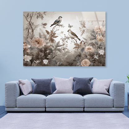 Birds Perched On a Tree Acrylic Glass Print Tempered Glass Wall Art 100% Made in Australia Ready to Hang - Bella Home Decor
