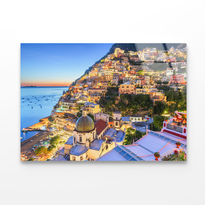 The Beautiful Coast of Amalfi Acrylic Glass Print Tempered Glass Wall Art 100% Made in Australia Ready to Hang - Bella Home Decor
