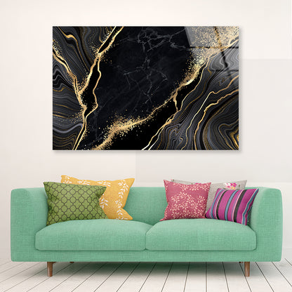 Luxury Black and Gold Wall Art Acrylic Glass Print Tempered Glass Wall Art 100% Made in Australia Ready to Hang - Bella Home Decor