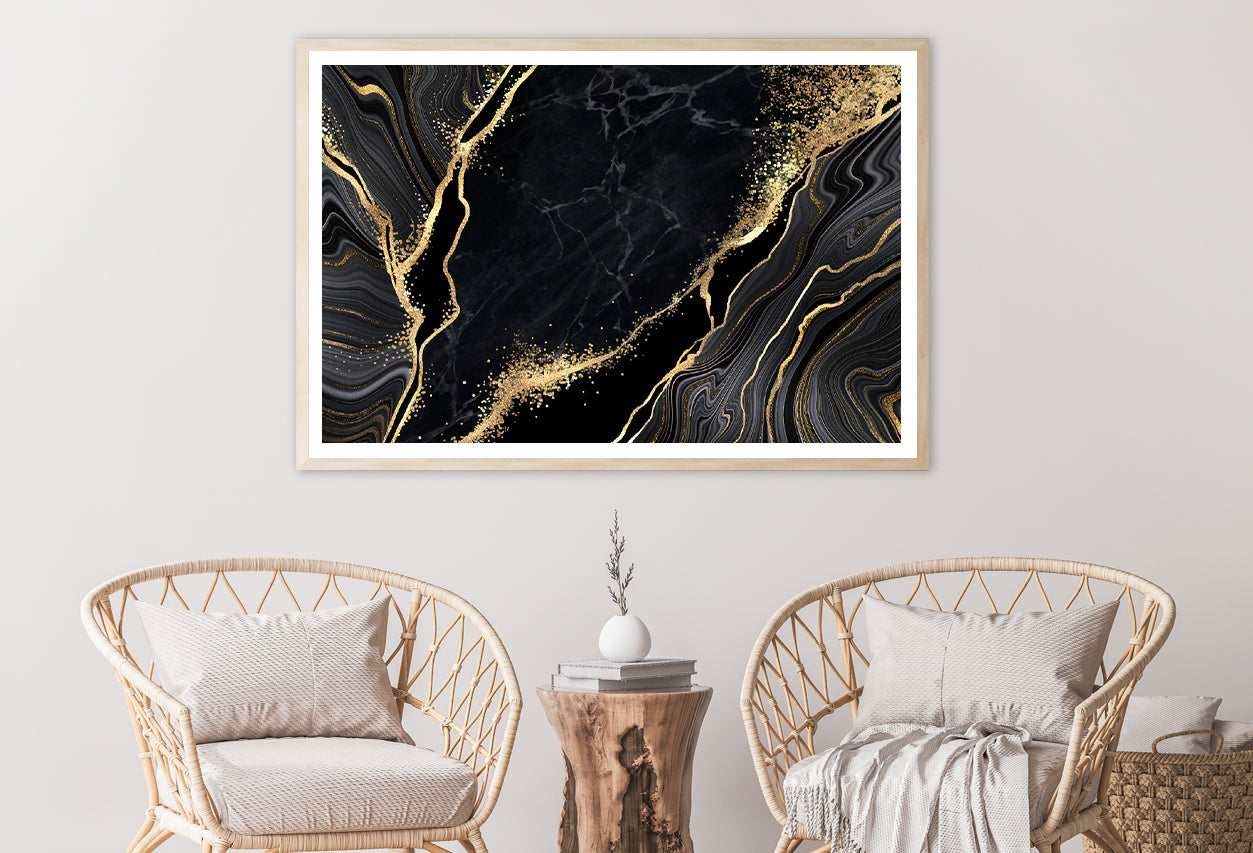 Luxury Black and Gold Wall Art Home Decor Premium Quality Poster Print Choose Your Sizes - Bella Home Decor
