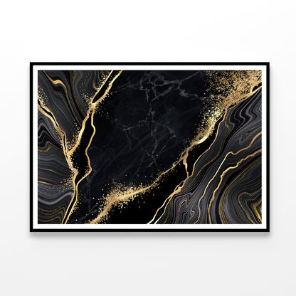 Luxury Black and Gold Wall Art Home Decor Premium Quality Poster Print Choose Your Sizes - Bella Home Decor