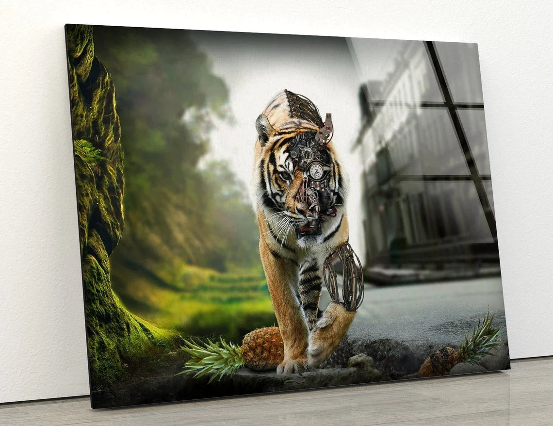 Robot Tiger Walking UV Direct Aluminum Print Australian Made Quality