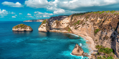 Diamond Beach Nusa Penida Island Bali Indonesia Wall Art Canvas Office Home Room Framed 120x60cm