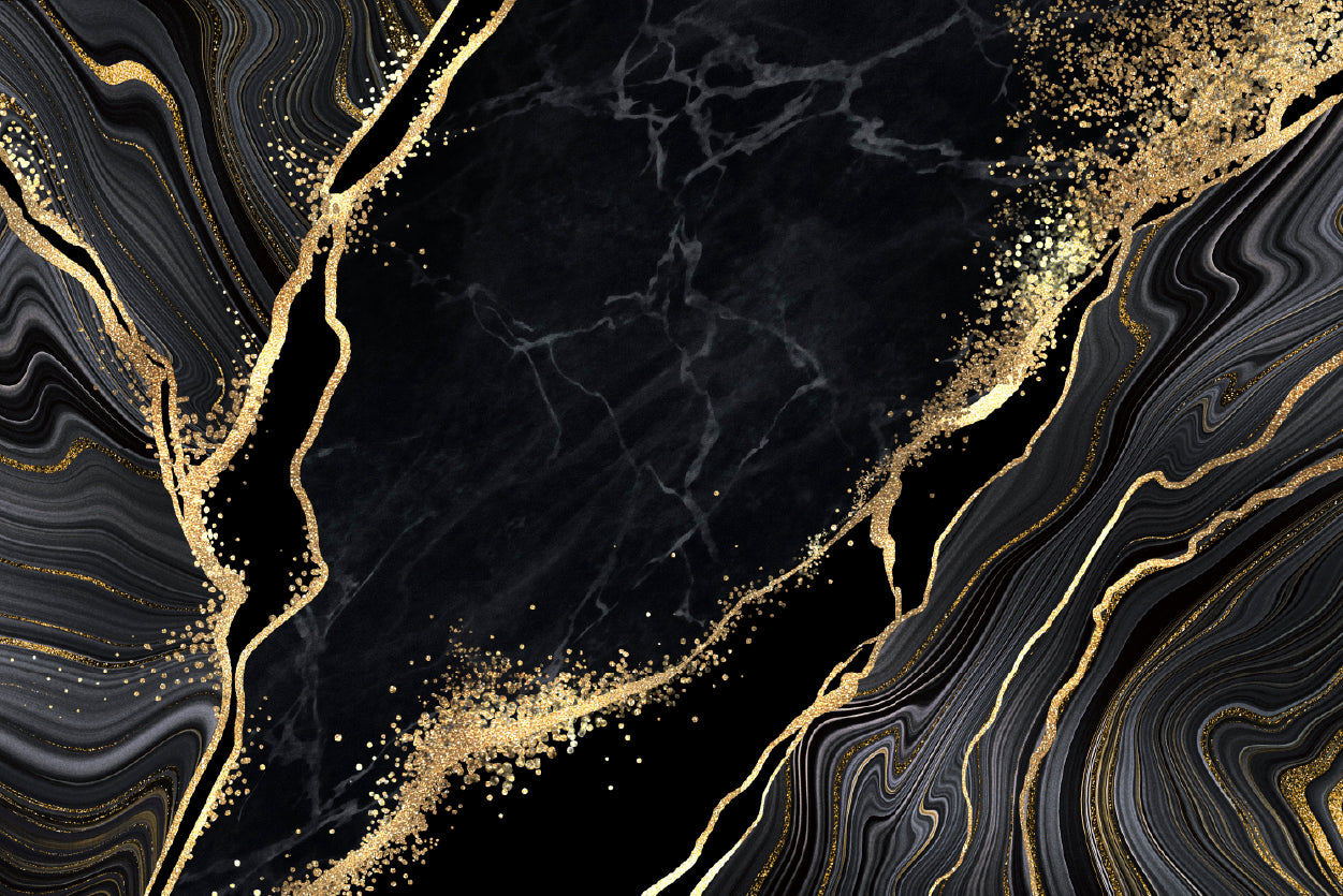 Luxury Black and Gold Wall Art Home Decor Premium Quality Poster Print Choose Your Sizes - Bella Home Decor