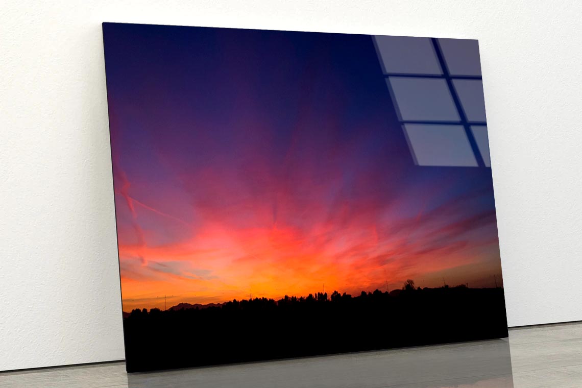 Beautiful Landscape of Dusk in The Countryside Acrylic Glass Print Tempered Glass Wall Art 100% Made in Australia Ready to Hang - Bella Home Decor