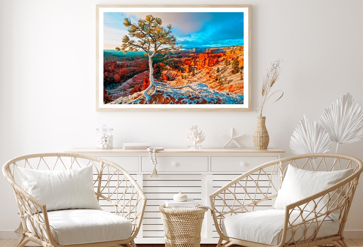 Snow Storm in Bryce & Blue Sky View Home Decor Premium Quality Poster Print Choose Your Sizes