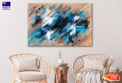 Abstract Diagonal Paint Strokes Oil Painting Wall Art Limited Edition High Quality Print