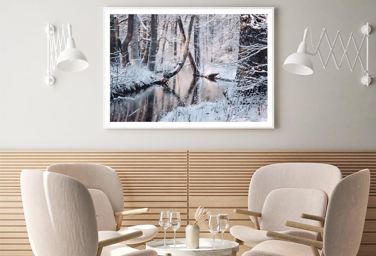 Beautiful Winter Landscape with The River Home Decor Premium Quality Poster Print Choose Your Sizes