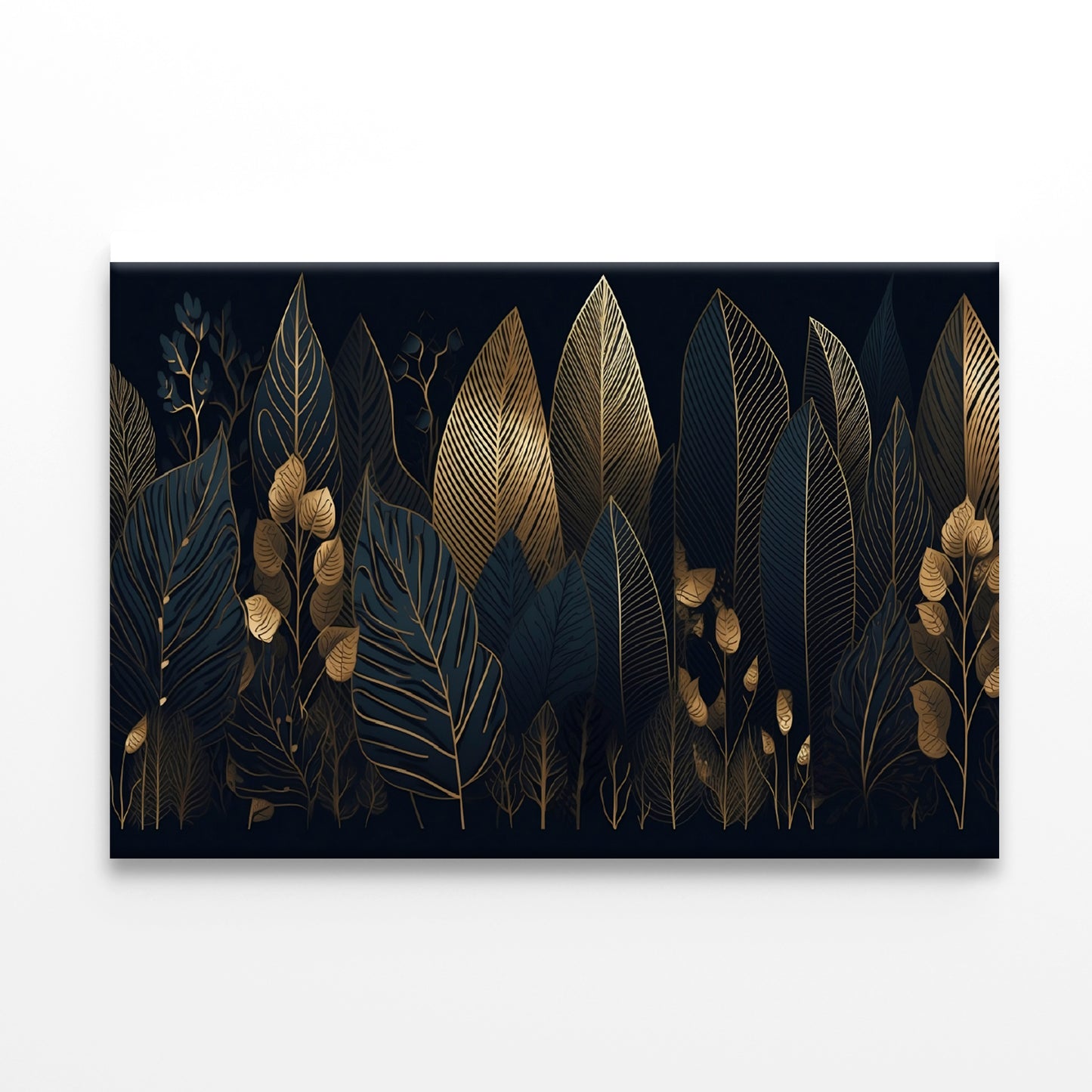 Elegant Black and Gold Leaf Pattern Print 100% Australian Made - Bella Home Decor