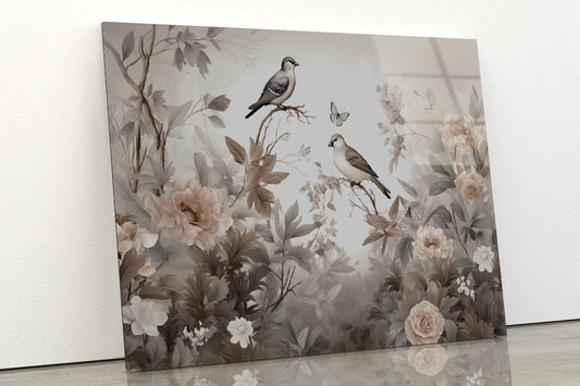 Birds Perched On a Tree Acrylic Glass Print Tempered Glass Wall Art 100% Made in Australia Ready to Hang - Bella Home Decor