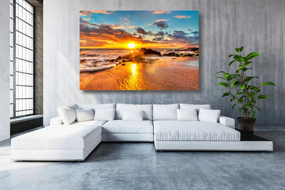 Maui Ocean Beach Sunset UV Direct Aluminum Print Australian Made Quality