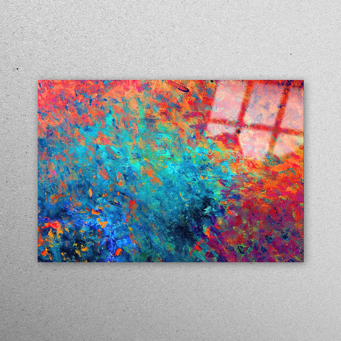 Orange Blue Colorful Wall Art Acrylic Glass Print Tempered Glass Wall Art 100% Made in Australia Ready to Hang