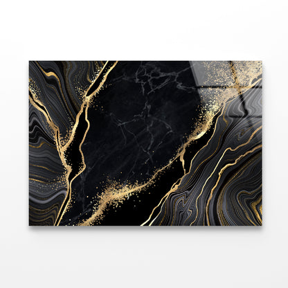 Luxury Black and Gold Wall Art Acrylic Glass Print Tempered Glass Wall Art 100% Made in Australia Ready to Hang - Bella Home Decor
