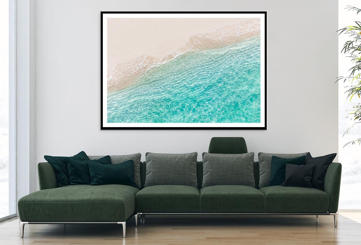 White Sand Beach with Wave Home Decor Premium Quality Poster Print Choose Your Sizes - Bella Home Decor