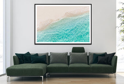 White Sand Beach with Wave Home Decor Premium Quality Poster Print Choose Your Sizes - Bella Home Decor