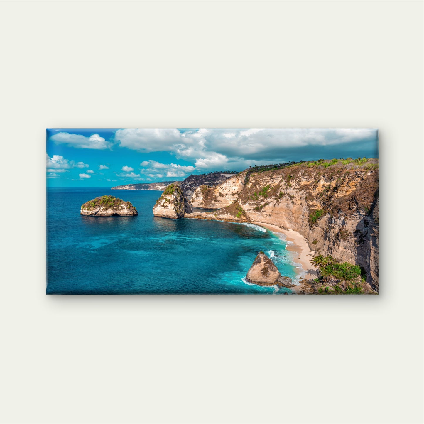Diamond Beach Nusa Penida Island Bali Indonesia Wall Art Canvas Office Home Room Framed 120x60cm