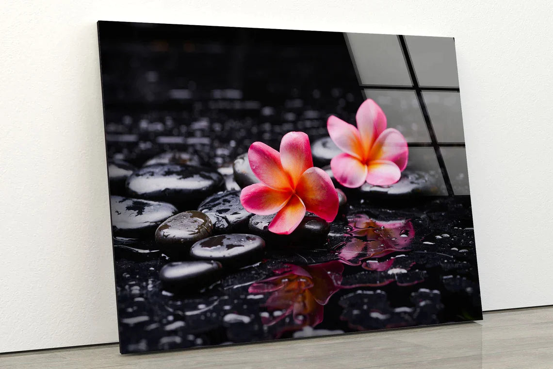 Zen Stones & Flowers UV Direct Aluminum Print Australian Made Quality