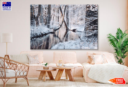 Beautiful Winter Landscape with The River Wall Art Decor 100% Australian Made - Bella Home Decor