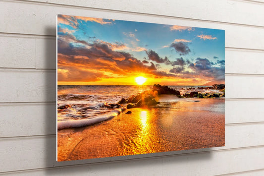 Maui Ocean Beach Sunset UV Direct Aluminum Print Australian Made Quality