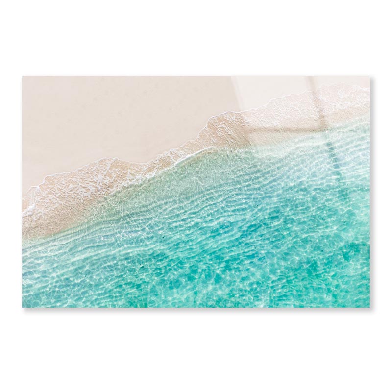 White Sand Beach with Wave  Acrylic Glass Print Tempered Glass Wall Art 100% Made in Australia Ready to Hang