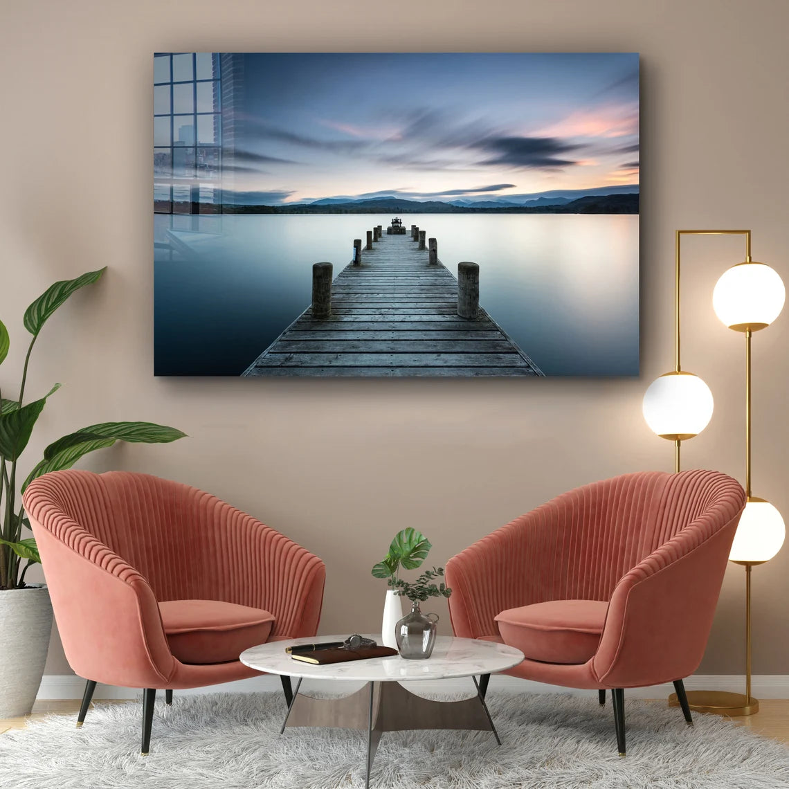 Wooden Pier & Lake UV Direct Aluminum Print Australian Made Quality