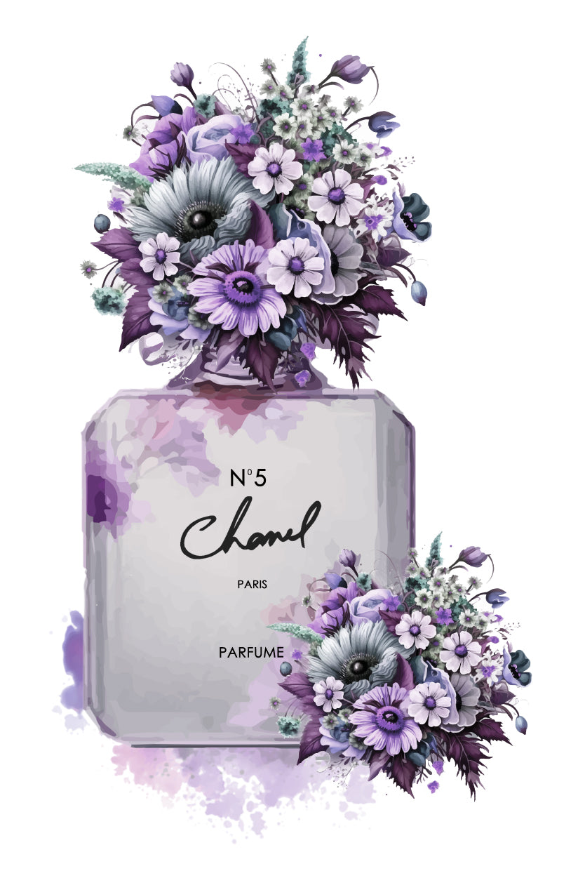 Purple Floral Fashion Perfume Print 100% Australian Made