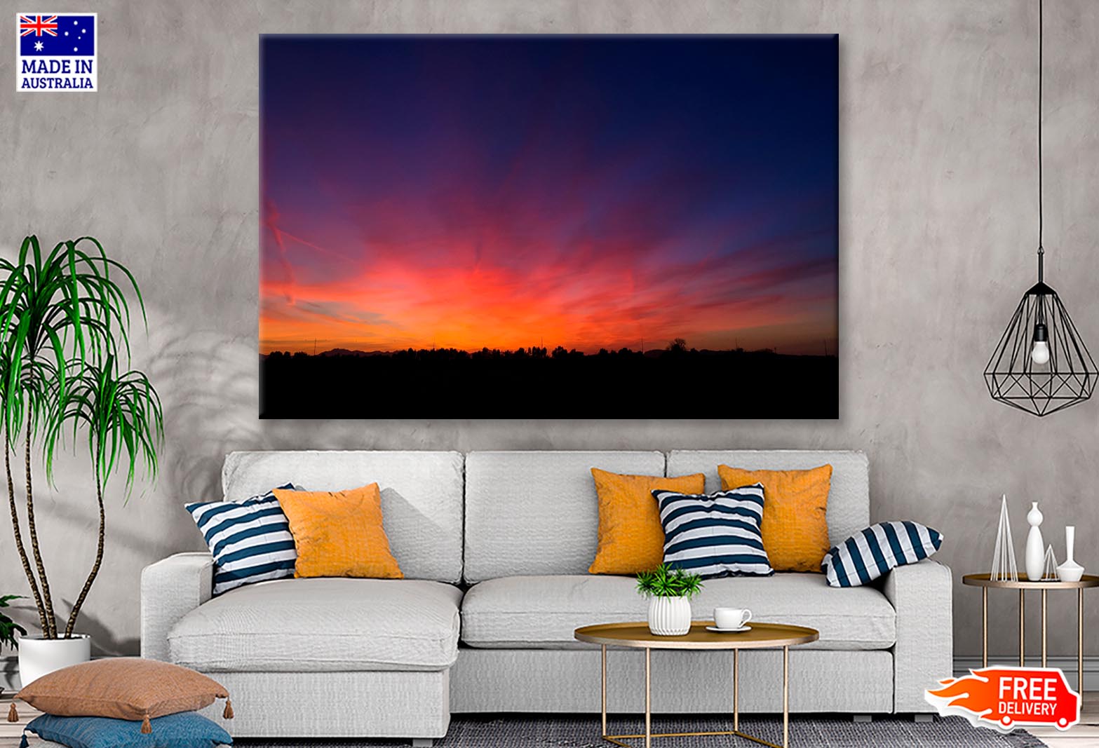 Beautiful Landscape of Dusk in The Countryside  Wall Art Decor 100% Australian Made - Bella Home Decor