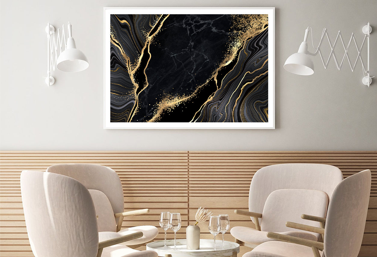 Luxury Black and Gold Wall Art Home Decor Premium Quality Poster Print Choose Your Sizes - Bella Home Decor