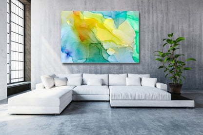 Blue, Green Abstract Art Acrylic Glass Print Tempered Glass Wall Art 100% Made in Australia Ready to Hang