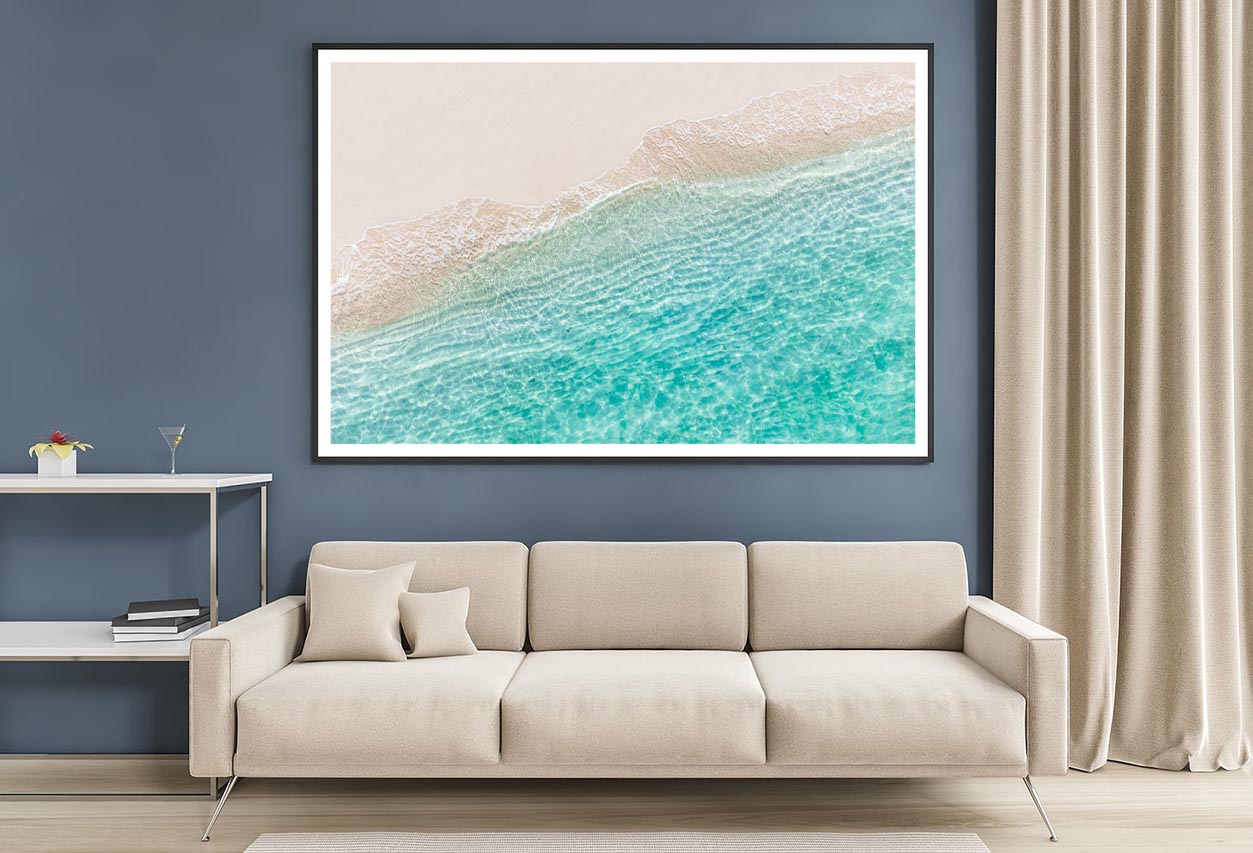 White Sand Beach with Wave Home Decor Premium Quality Poster Print Choose Your Sizes - Bella Home Decor