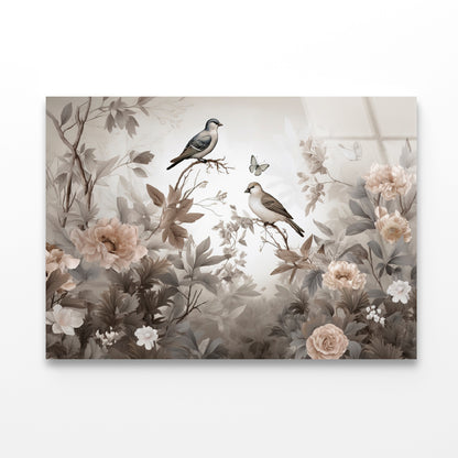 Birds Perched On a Tree Acrylic Glass Print Tempered Glass Wall Art 100% Made in Australia Ready to Hang - Bella Home Decor