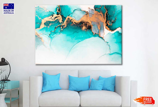 Ocean Blue Abstract Background Art Painting Print 100% Australian Made