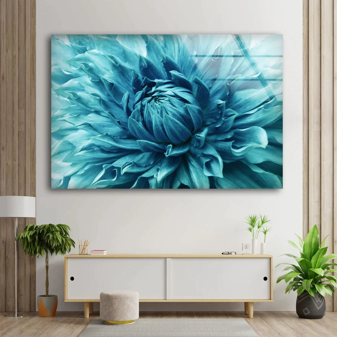 Blue Flower Closeup UV Direct Aluminum Print Australian Made Quality