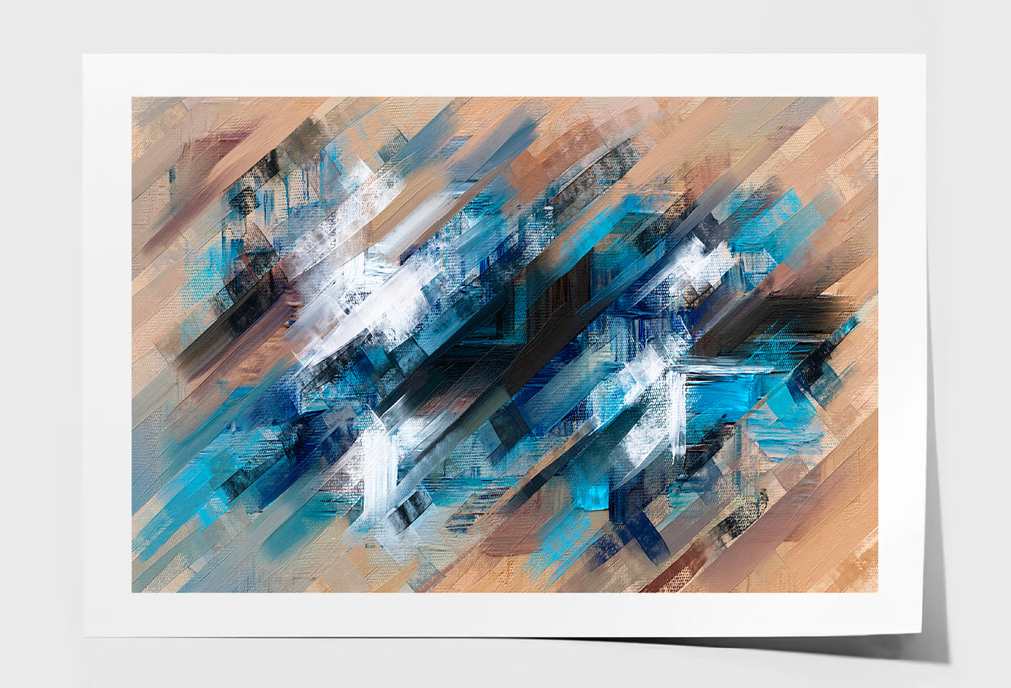 Abstract Diagonal Paint Strokes Oil Painting Wall Art Limited Edition High Quality Print Unframed Roll Canvas None