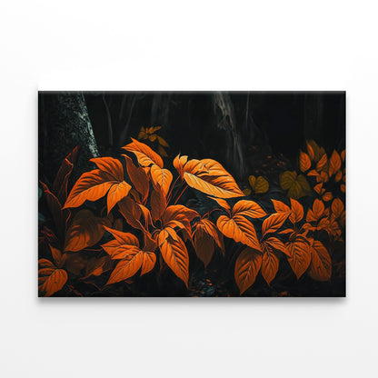 Orange Leaves Of Woodland Plants Print 100% Australian Made - Bella Home Decor
