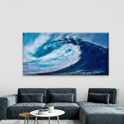 Ocean Wave & Sea Surf Wall Art Canvas Office Home Room Framed 120x60cm