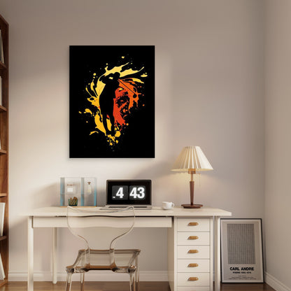Dynamic Splashes Art Modern Retro 40x60cm Metal Print Ready to Hang