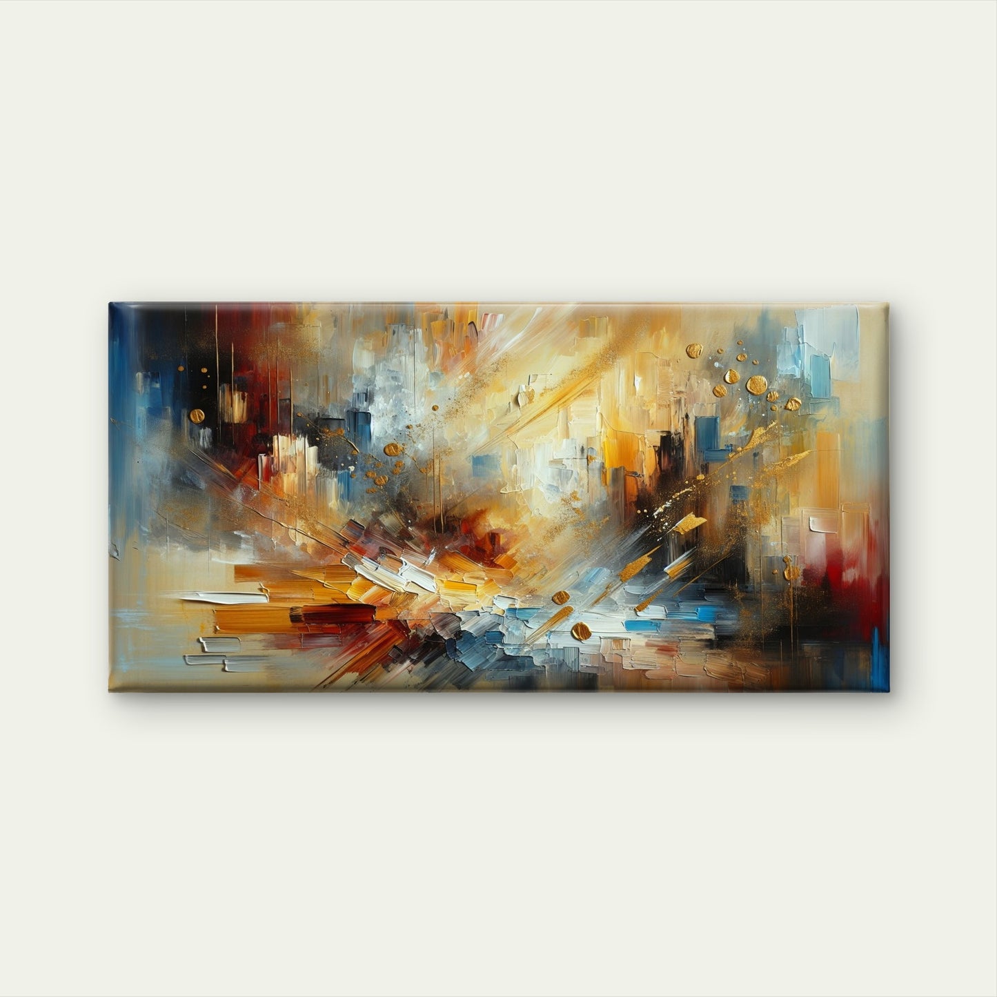 Bold Industrial Geometric Painting Wall Art Canvas Office Home Framed 120x60cm
