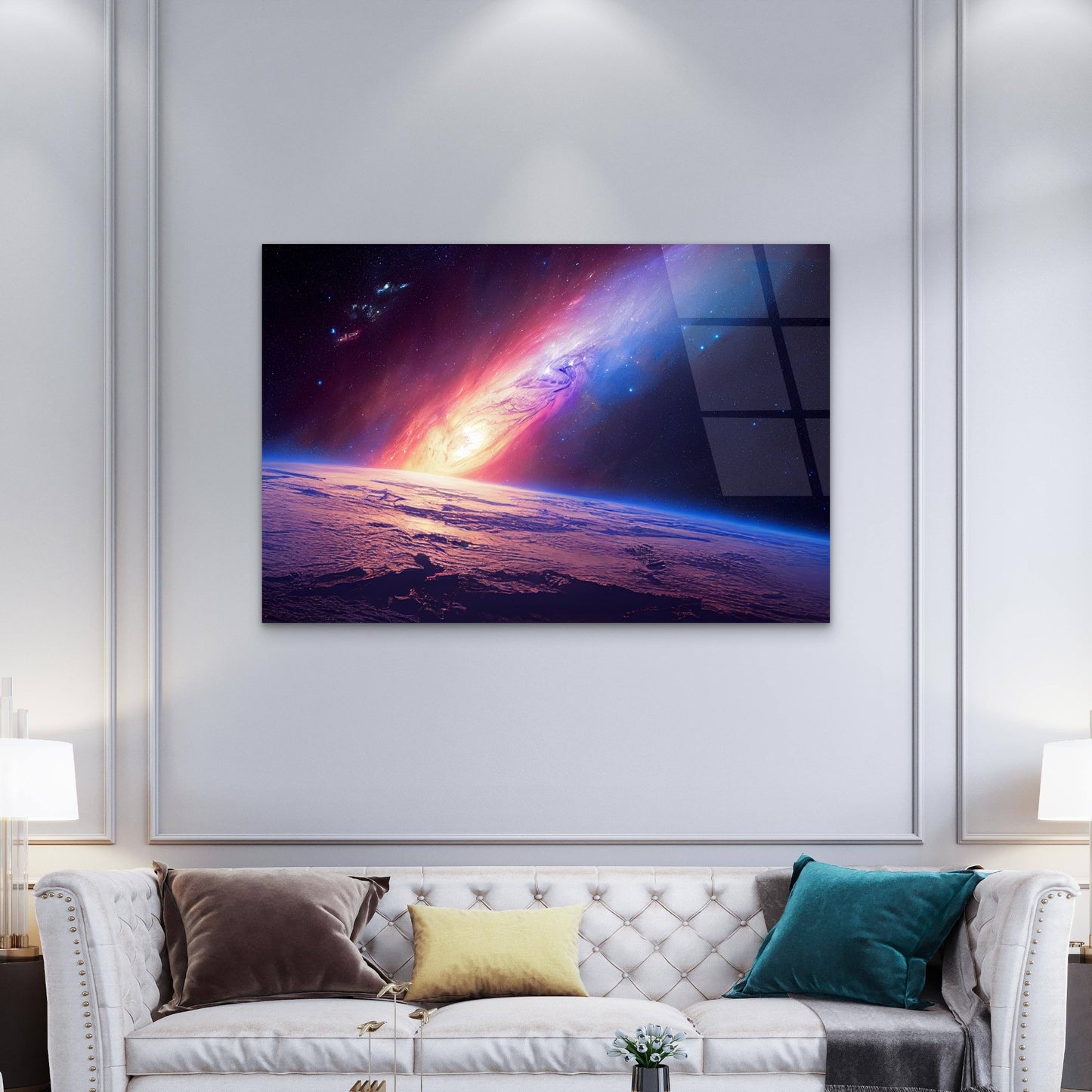 Outer Space Cosmic Nebula Galaxy Stars Acrylic Glass Printing Wall Art Australian Made Quality