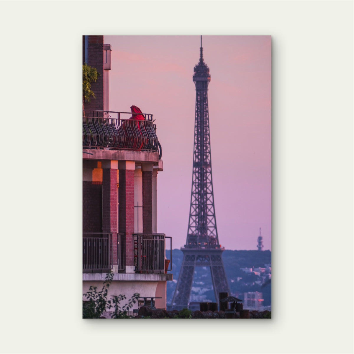 Eiffel Tower Paris France Sunset 40x60cm Metal Print Ready to Hang