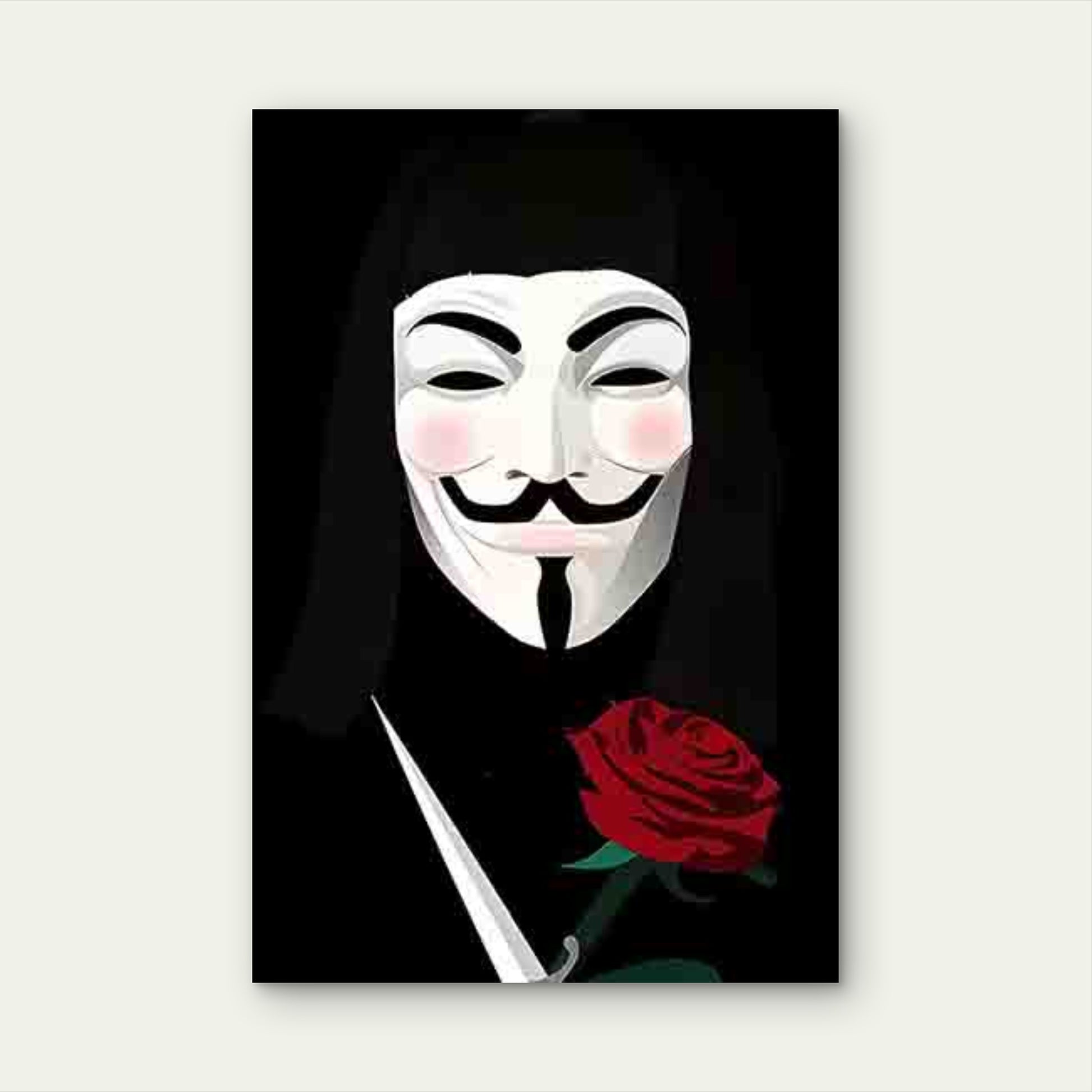 Vendetta Iconic Character 60x90cm Metal Print Ready to Hang