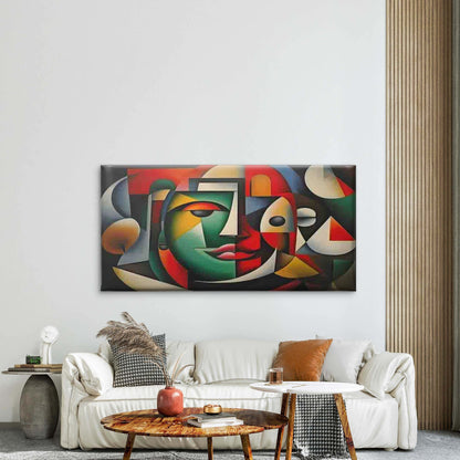Abstract Geometric Colorful Wall Art Canvas Office Home Room Framed 120x60cm - Bella Home Decor