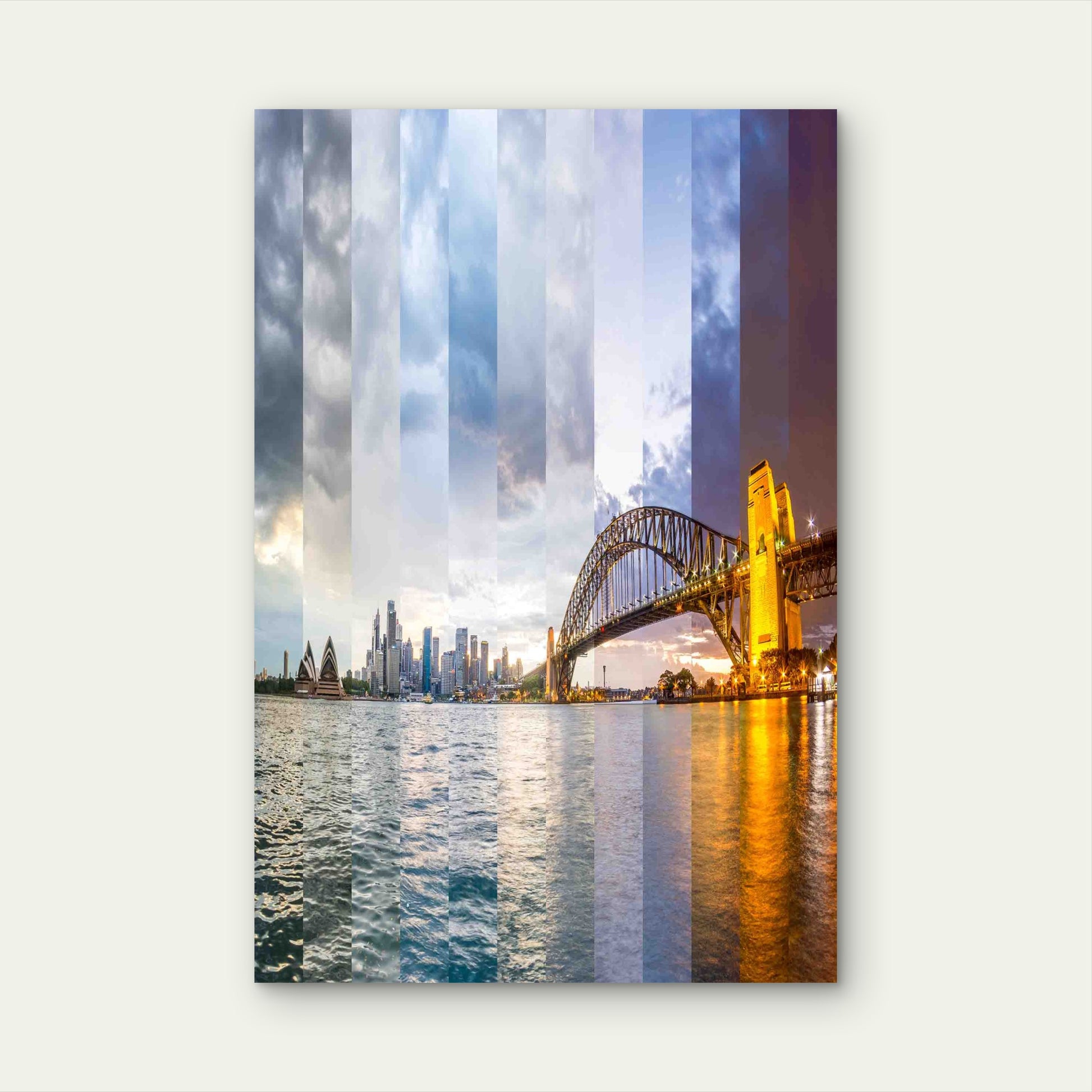 From Dawn To Dusk In Sydney 60x90cm Metal Print Ready to Hang - Bella Home Decor