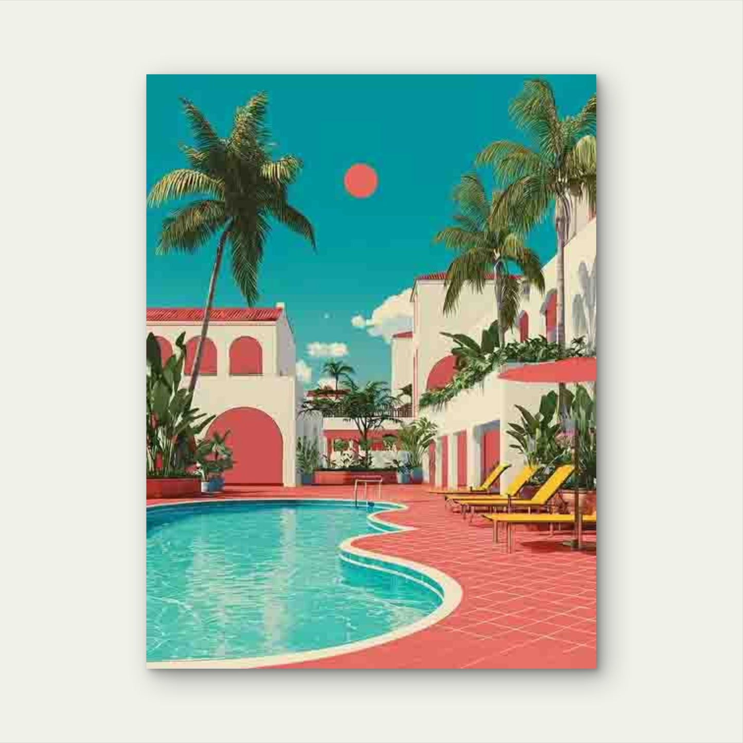 Bondi Miami Capri Palm Mykonos Ibiza 60x90cm Metal Print Ready to Hang