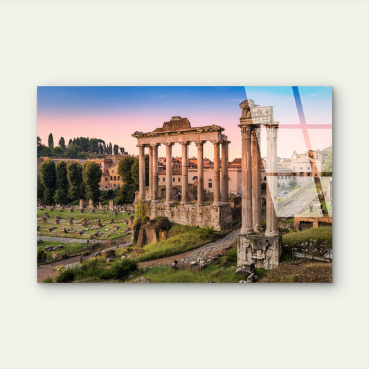 Roman Forum Temple Saturn Italy Acrylic Glass Printing Wall Art Australian Made Quality