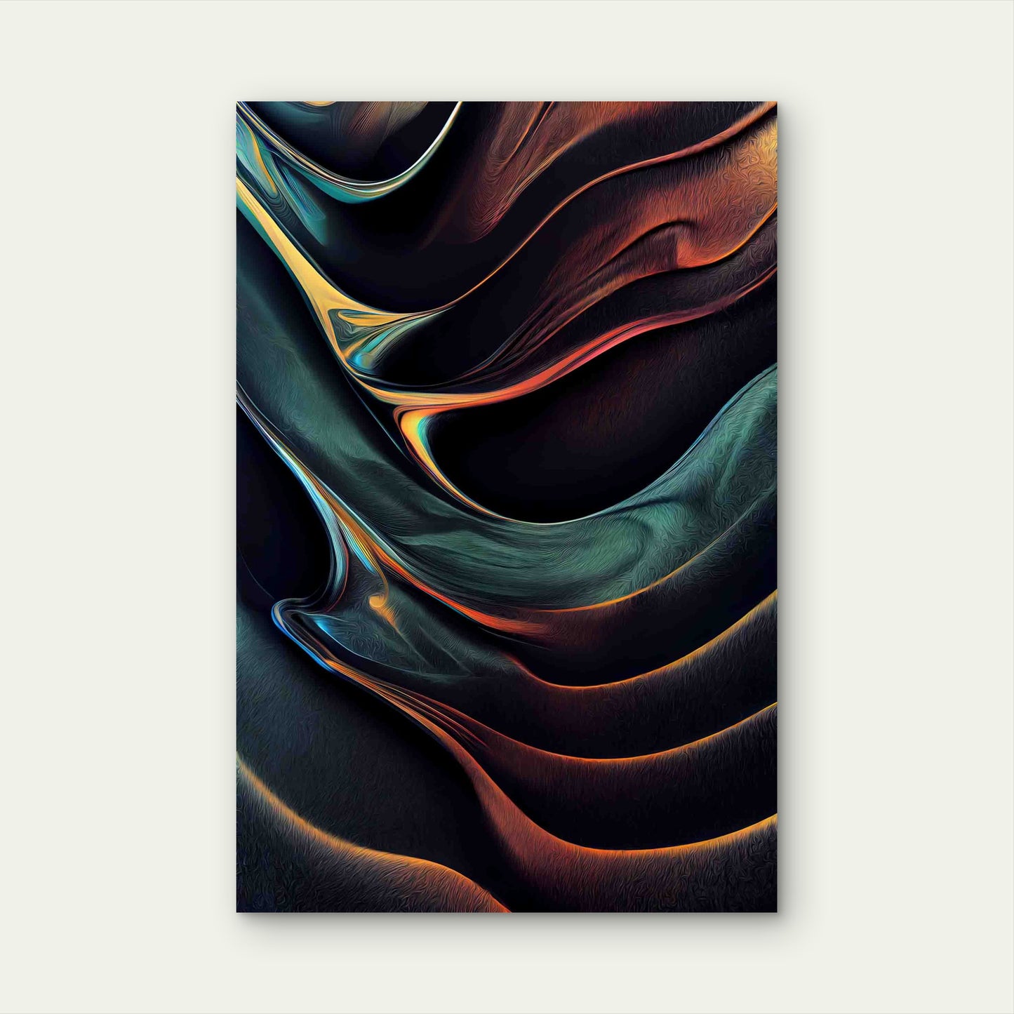 Abstract Illusion of Gold Lava Metal Print Ready to Hang