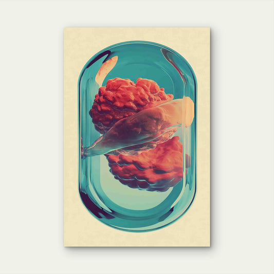 Future of Healing Surreal Anatomy in Glass 60x90cm Metal Print Ready to Hang
